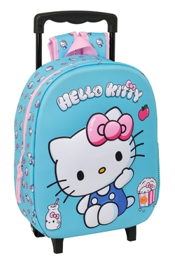 MOCHILA 3D COM RODAS HELLO KITTY 27X33X10CM
