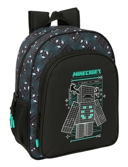 MOCHILA JUNIOR ADAPTABLE A CARRO MINECRAFT SCREEN 32x38x12cm