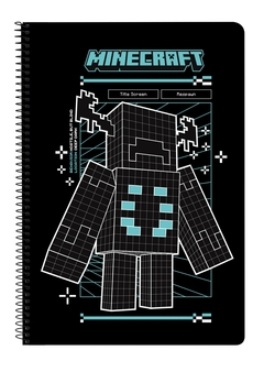 CAHIER Fº 80H TAPAS DURAS MINECRAFT SCREEN 21,5X31X1CM