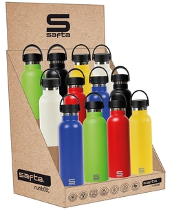 EXP 12 BOTELLAS METAL 600ML COLORS OSCUROS 31,5X23,5X19,5C