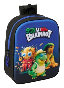 MOCHILA PRE-ESCOLAR 3D BRAINROT 22X27X10CM