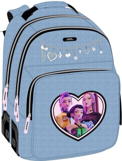MOTXILA DOBLE ADAPT.CARRO KPOP HUNTRIX 32X42X15CM