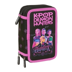 PLUMIER TRIPLO 37 PCS K-POP DEMON HUNTERS PRETO