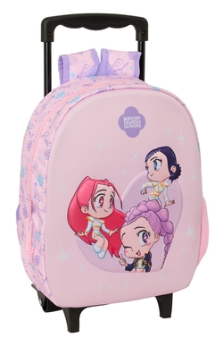 MOCHILA 3D CON RODAS K-POP DEMON HUNTERS CHIBI 27X33X10CM