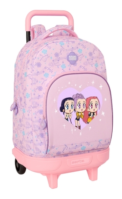 MOCHILA GDE C/RODAS COM. KPOP DEMON CHIBI 33X45X22CM