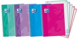 Paq/5 cuaderno espiral a4+ 120h 90g. cuadrícula 5x5 ebook5 classic microperforado colores tendencia