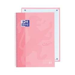 PACK/5 BLOCO A4+ 80H 90G. CUAD.5X5 COR-DE-ROSA FLAMINGO EBOOK1 TOUCH