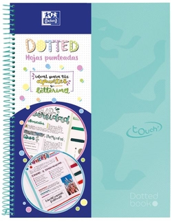 PACK/5 BLOC A4+ 80H 90G. CUAD.5X5 ICE MINT EBOOK DOTS