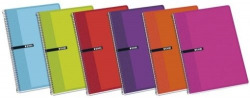 PACK/5 CADERNO ESPIRAL Fº 80H 60G. CUAD.4X4 CAPA DURA C/M