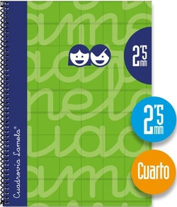 CUADERNO ESPIRAL 4º 80F 70G 2,5MM VERDE QUADROVIA EXTRADURA