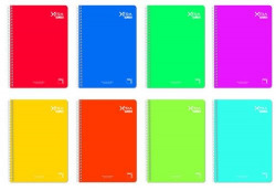 bloc folio 80 hojas 90g 1 horizontal con margen tapa dura colores surtidos