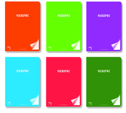 PACK/6 CADERNO A4 48H 90G 1HORIZONTAL C/M FLEXIPAC T.PLASTIC