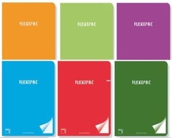 PACK OF 6 NOTEBOOKS A5+ 48PG 90G GRAPH 3X3 W/M FLEXIPAC PLASTIC COVER