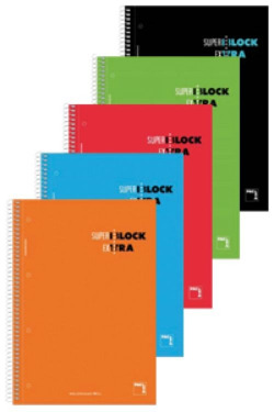 PACK/4 SUPERBLOCK A5 120H 90G CUAD. 5X5+GRECA T.DURA MICROP.
