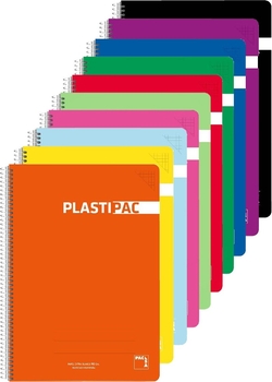 PAQ/5 BLOC Fº 80H 90G PAUTA 3,5 C/M PLASTIPAC T.POLIPROP.