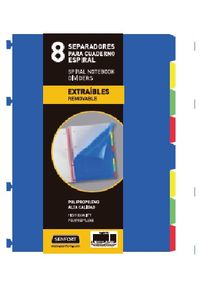 BORSA SEPARADORES A4 EXTRA-FORT 8 PESTAÑAS PER NOTEBOOK