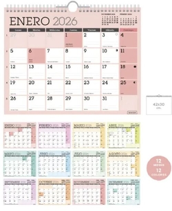 CALENDARIO PARED 2026 CLASICO GRAND 42X30 CM