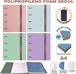 C/4 CARPEBLOC RINGBOOK FOAM A4 RINGS 35MM ASSORTED PASTEL