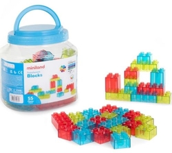 XOGO CONSTRUCCION BLOQUES TRANSLUCIDOS 55 PEZAS