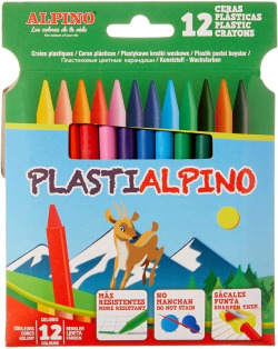 ÉTUI 12 CRAYON DE CIRE PLASTIALPINO DURAS SURTIDAS