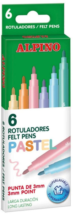 ESTOXO 6 UNIDADES ROTULADORES ALPINO PASTEL