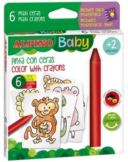 ESTOJO 6 CERAS E LAMINAS ALPINO BEBE