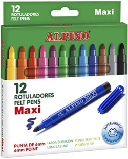ESTOXO 12 ROTULADORES ALPINO MAXI PUNTA GRUESA
