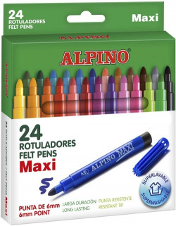 ÉTUI 24 STYLOS FEUTRE ALPINO MAXI POINTE GRUESA