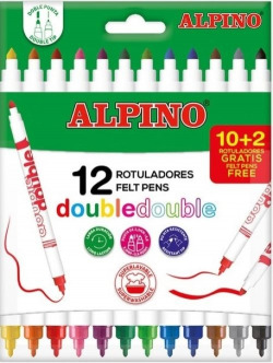 ESTOJO 10+2 MARCADORES DUPLO PONTA FINA/GROSSA ALPINO