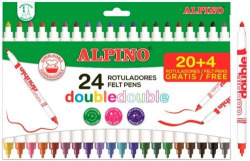 ÉTUI 20+4 STYLOS FEUTRE DOUBLE POINTE FINA/GRUESA ALPINO