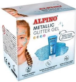 C/6 MAQUILHAGEM GLITTER GEL METALICO AZUL