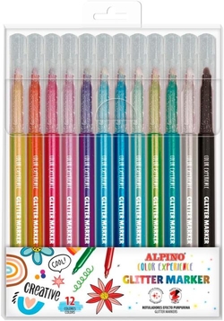 ÉTUI 12 STYLOS FEUTRE GLITTER MARKER COULEURS ASSORTIMENTS