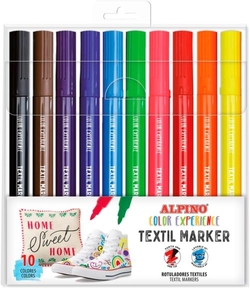CASE OF 10 MARKER TEXTILE MARKERS ASSORTED COLORS