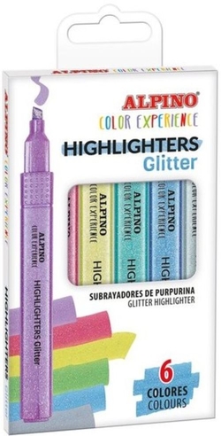 CASE OF 6 ASSORTED GLITTER COLOR MARKERS