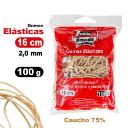 BAG 100G ELASTIC RUBBERS Nº16 2MMX16CM FIXO