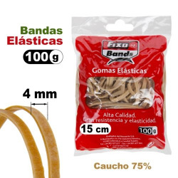 Caja 100g bandas elásticas nº15 Fixo 4mm x 15cm