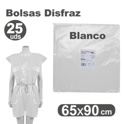 PACK/25 BOLSAS DE PLASTIQUE POUR DISFRACES 65X90CM BLANC