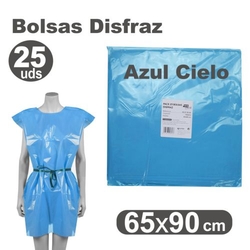 PACK/25 BOLSAS PLASTIQUE POUR DISFRACES 65X90CM BLEU CLAIR