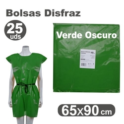 JOGO/25 BOLSAS DE PLASTICO PARA DISFRACES 65X90CM VERDE OS.