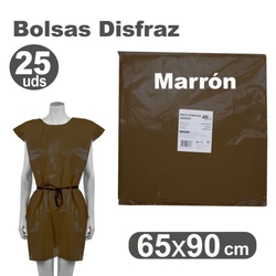 JOGO/25 BOLSAS DE PLASTICO PARA DISFRACES 65X90CM CASTANHO