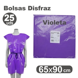 PACK/25 BOLSAS DE PLASTIQUE POUR DISFRACES 65X90CM VIOLETTE