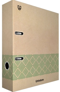 A4 FILE LEVER 65MM UNINATURE GREEN CARDBOARD LINED