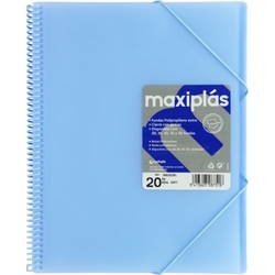 CAPAS A4 20 MICAS A4 ESPIRAL MAXIPLAS AZUL SOFT