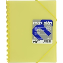 A4 FOLDERS 20 A4 SPIRAL MAXIPLAS SOFT YELLOW SLEEVES