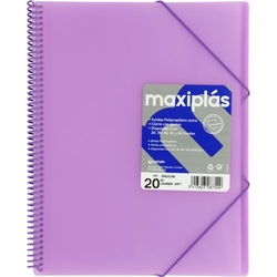 CARTAFOLES A4 20 FUNDAS A4 ESPIRAL MAXIPLAS LAVANDA SOFT