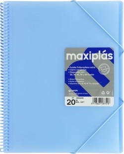 CAPAS A4 40 MICAS A4 ESPIRAL MAXIPLAS AZUL SOFT