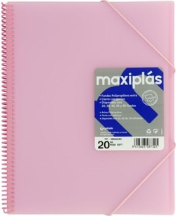 CARTAFOLES A4 40 FUNDAS A4 ESPIRAL MAXIPLAS ROSA SOFT