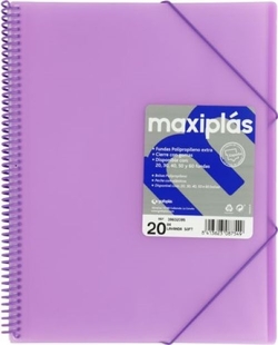 CAPAS A4 60 MICAS A4 ESPIRAL MAXIPLAS LAVANDA SOFT