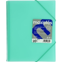 CAPAS A4 30 MICAS A4 ESPIRAL MAXIPLAS VERDE AGUA