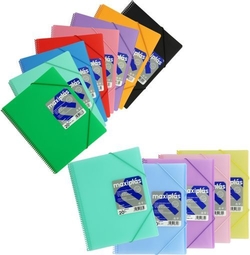 PACK/12 CAPAS A4 50 MULTIFUNDAS ESPIRAL MAXIPLAS POLIPROP